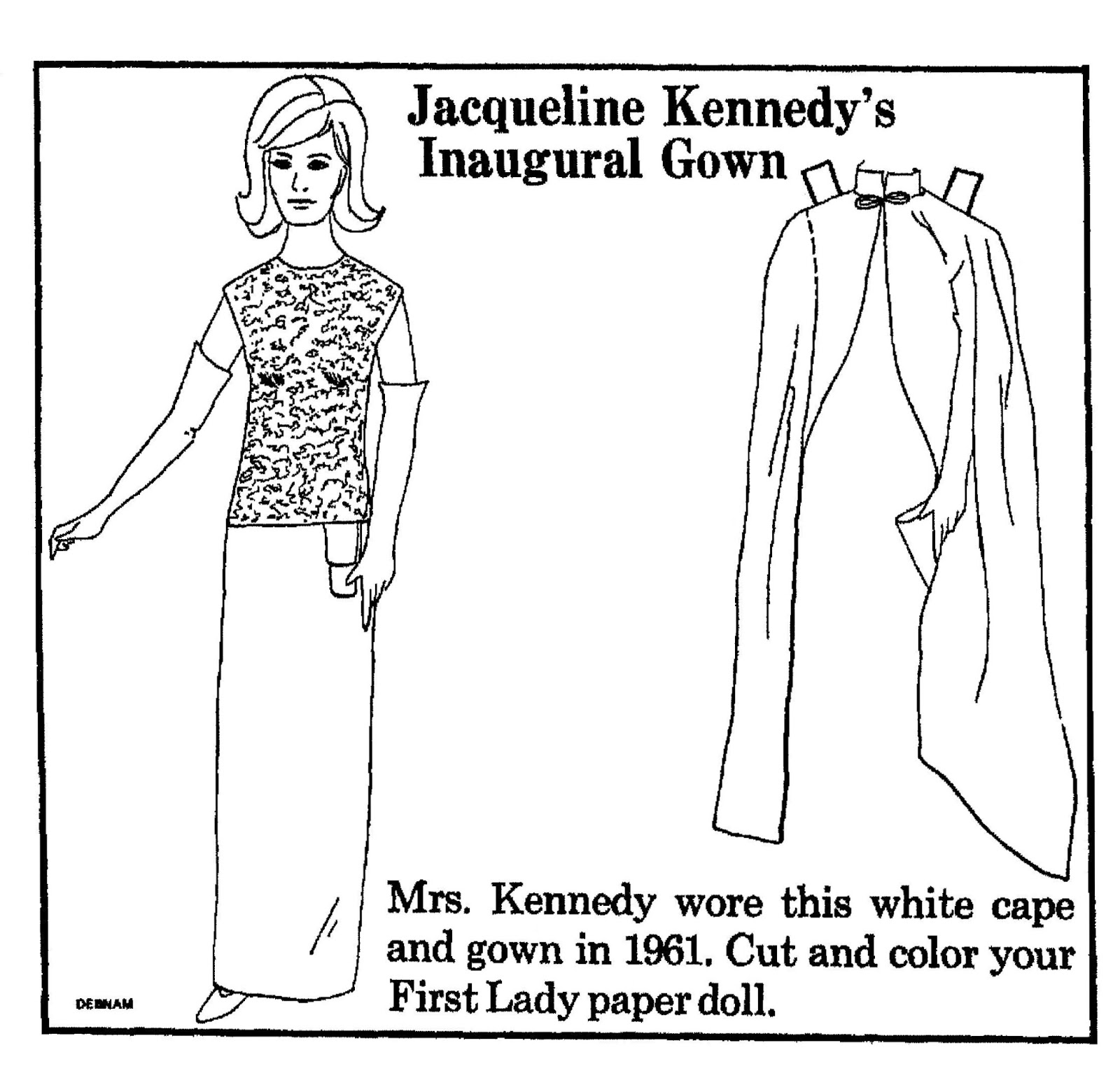 Mostly Paper Dolls Too!: Jacqueline Kennedy's Inaugural Gown