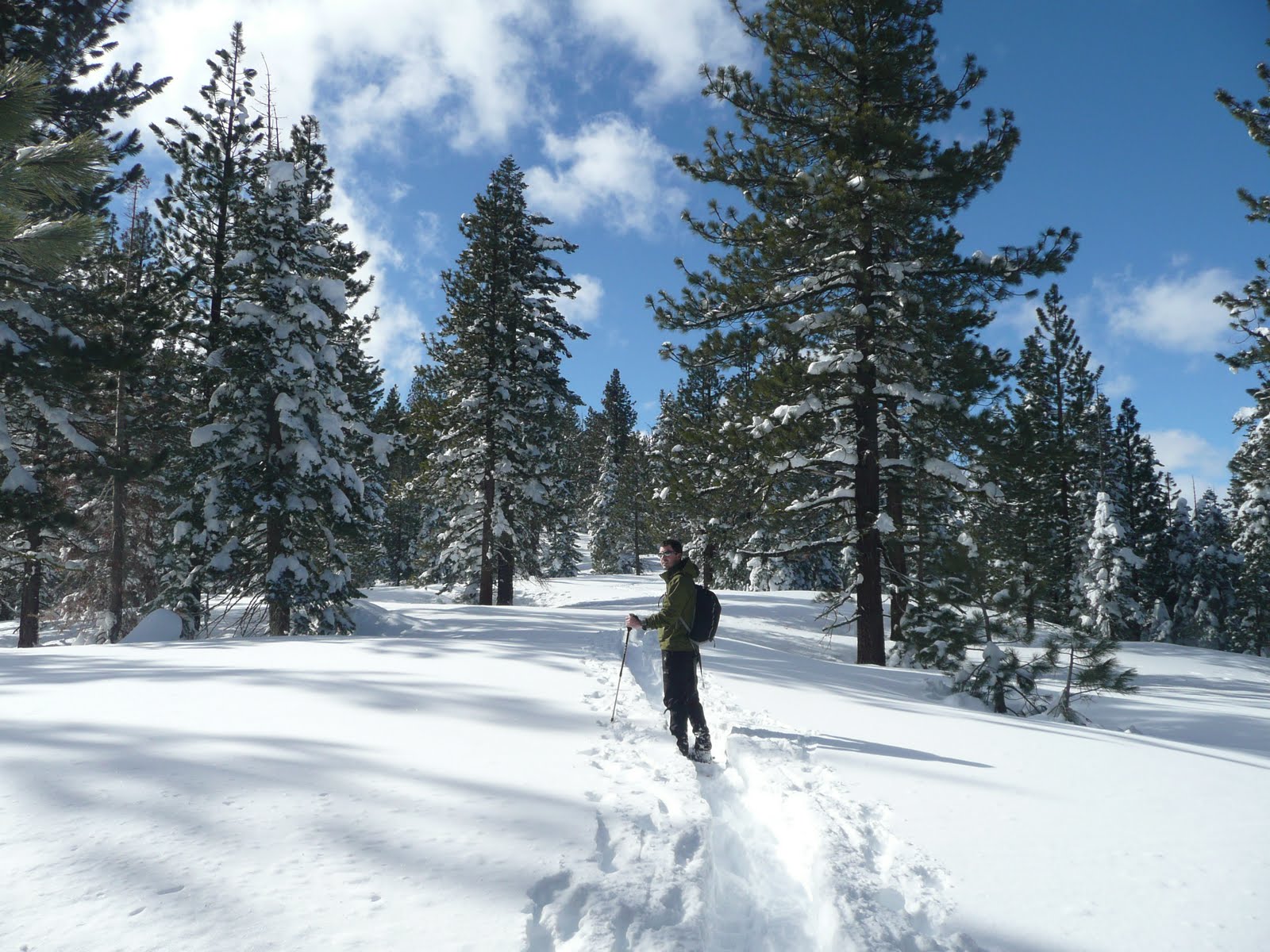 Jon Kroll Snowshoeing at Donner Pass