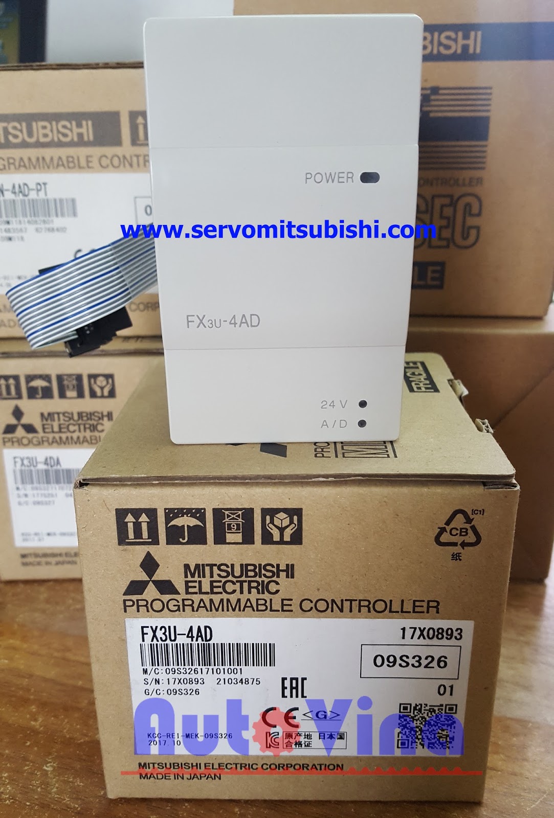 Vỏ hộp Module PLC Mitsubishi FX3U-4AD Module analog PLC Mitsubishi hàng mới new 100% Full box Module PLC Mitsubishi FX3U-4AD