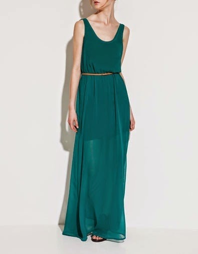 This Chica's Guide To...: For Sale | Zara Green Belted Maxi Dress