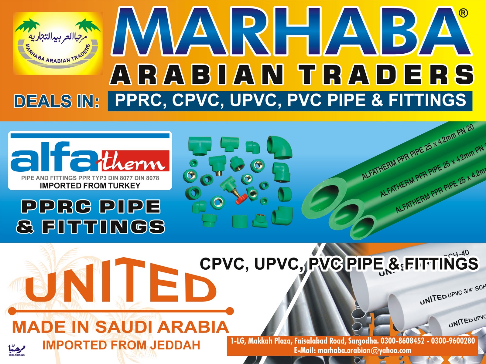 Naseem Akhtar Marhaba Arabian Traders Deals in PPRC, CPVC, UPVC, PVC