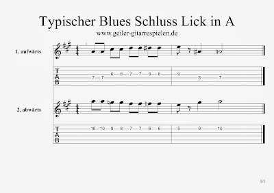 Blues Lick für E-Gitarre