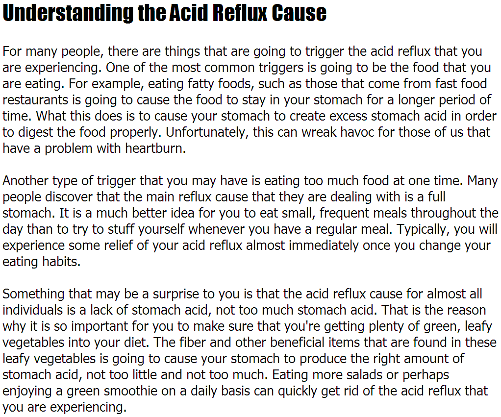 HeartBurn Remedy Acid Reflux Cause Understanding the Acid Reflux Cause