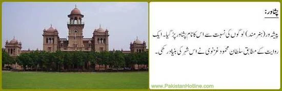 Origin of name Peshawar