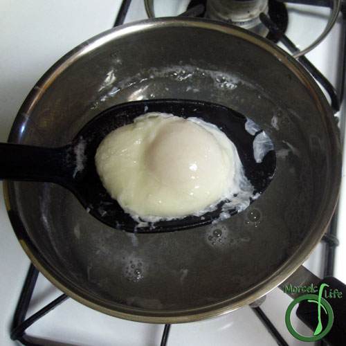 Morsels of Life - How to Poach an Egg Step 6 - Remove egg with a slotted spoon. You've successfully poached an egg!