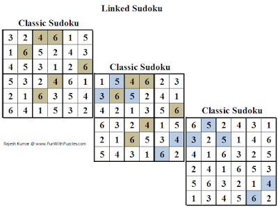3x6x6 Linked Sudoku (Daily Sudoku League #123) Solution