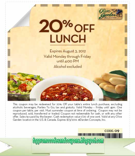 Free Promo Codes and Coupons 2021 Olive Garden Coupons