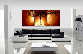 ORIGINAL ABSTRACT PAINTING "TREE OF LIFE - COPPER"  - SHIPPING IS FREE!