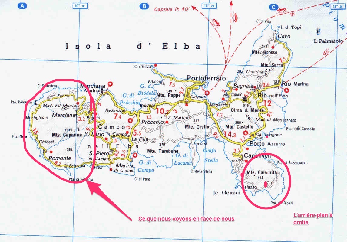 VOCE DI RUTALI... è d'altrò La carte de l'Ile d'Elbe