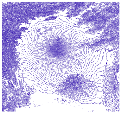 Contour lines from DEM