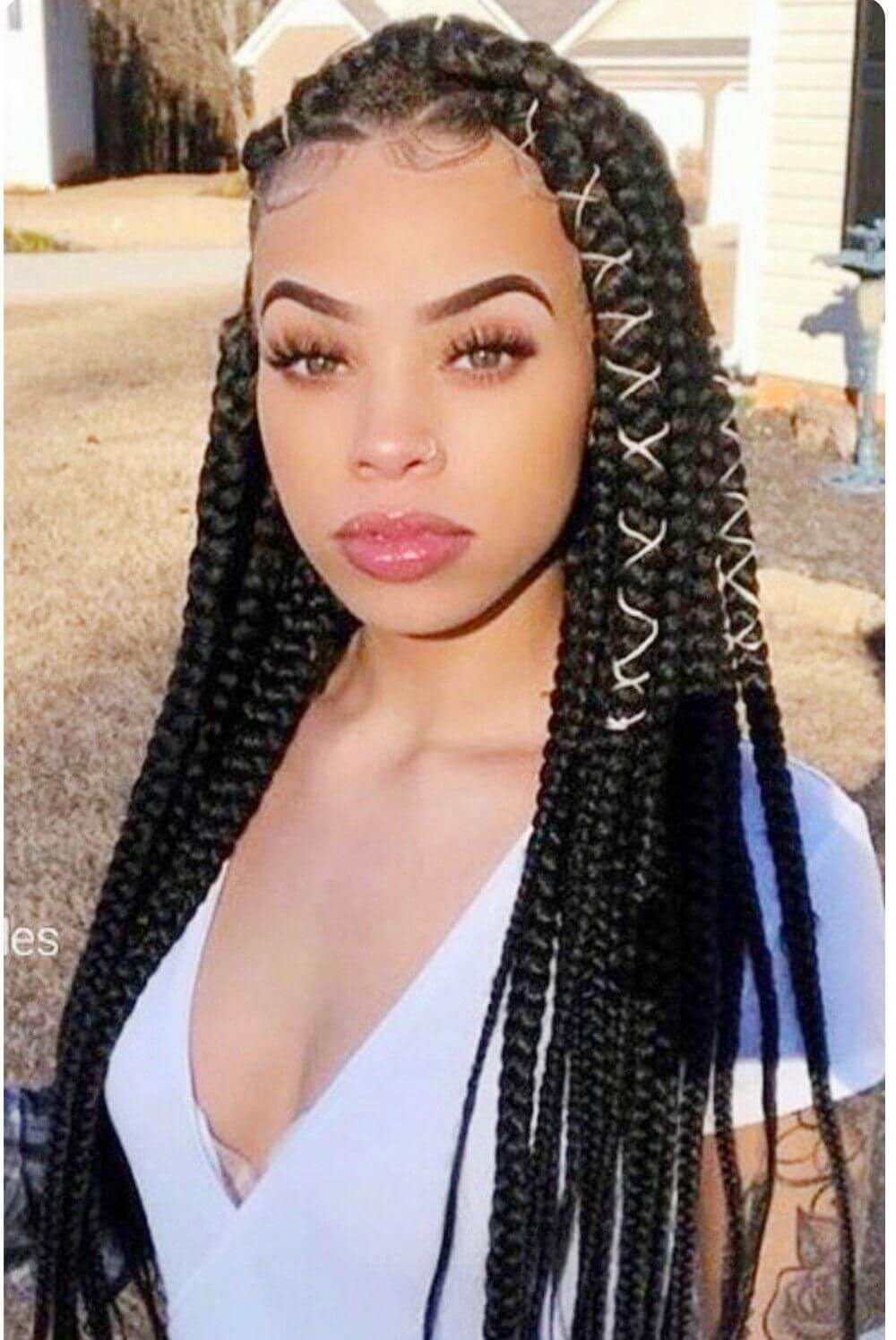 37 Unique Triangle Box Braids Hairstyles 2019 Funky For