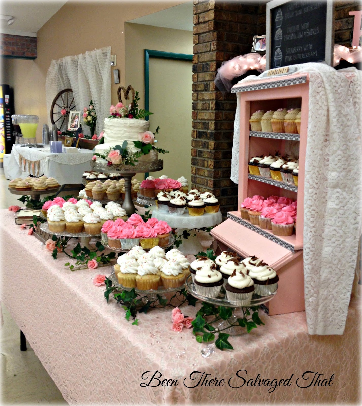 Been There Salvaged That: Wedding Cake/Cupcake Table Been There Salvaged That: Wedding Cake/Cupcake Table