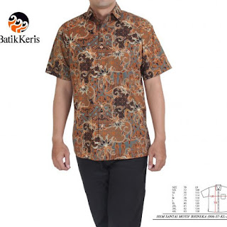 jual baju batik keris pria