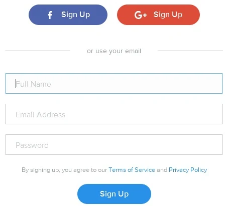 weebly.com's new signup form