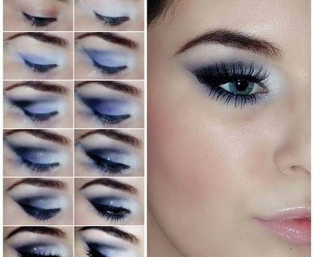 MAQUILLAJE EN TONOS AZULES by maquillajebellezamujer.blogspot.com