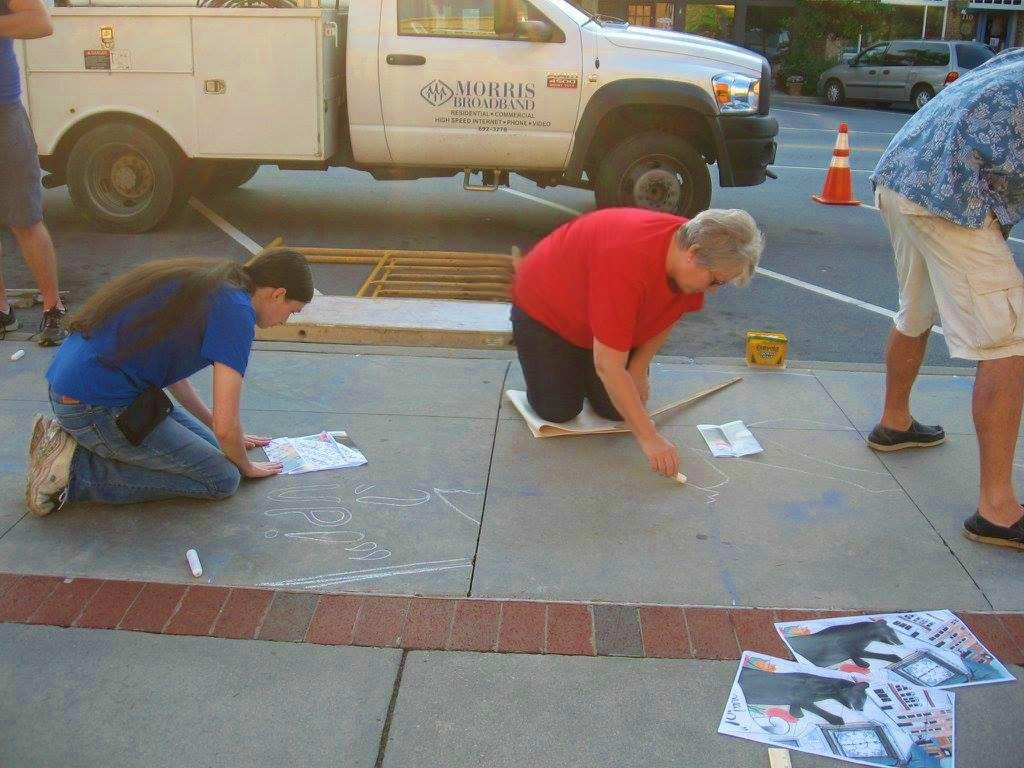 in the hills of North Carolina 20th Anniversary of Chalk it Up! mural