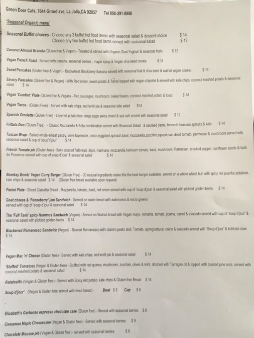 Vegetarian Vegan Green Door Cafe Moves Into Sandiegoville