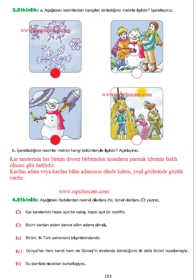7.Sınıf Türkçe Kitabı Cevapları Sayfa 150-151-152-153-154-155-156-157