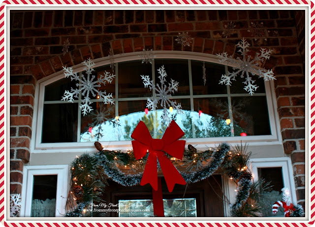 Winter Wonderland-Snowflakes From Ceiling-Christmas Front Porch-From My Front Porch To Yours