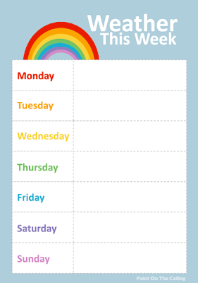 Weather Chart Printables For Preschool