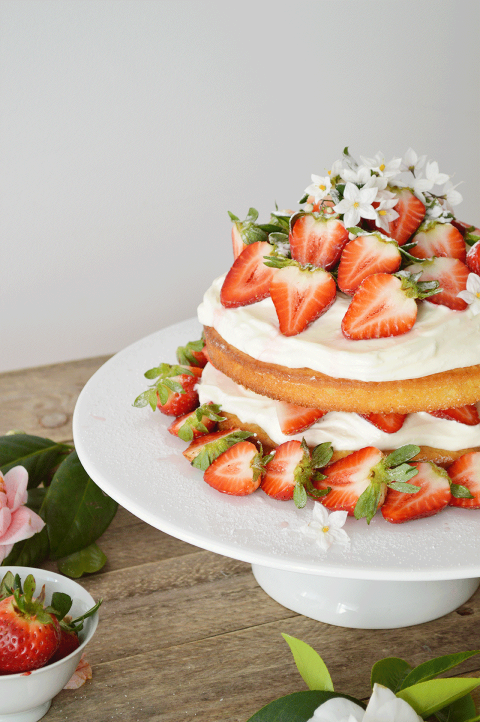 Strawberry Sponge Birthday Cake