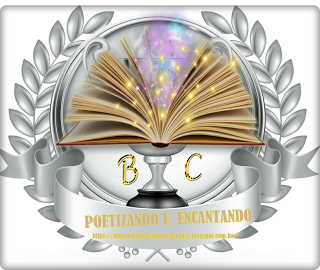 Selo do Poetizando e encantando. Selo de participação no Poetizando e encantando.