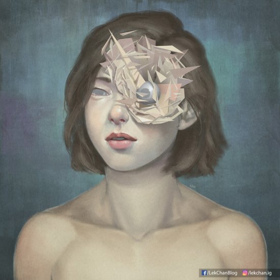As surreais pinturas digitais influenciadas por glitches e bits de Lek Chan Lek Chan deviantart arte pinturas digitais surreais mulheres glitches