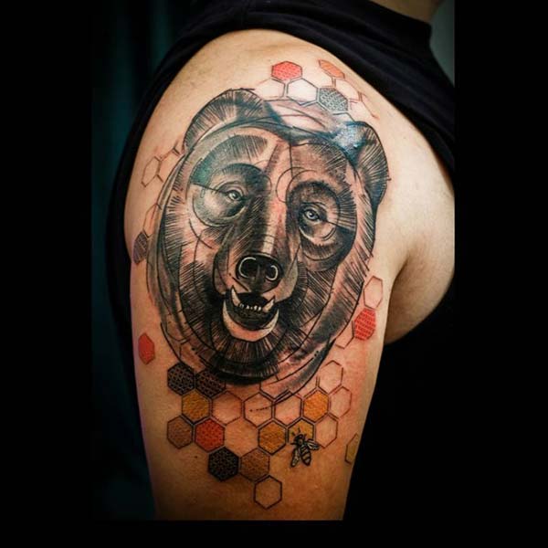 tattoo art bear figure tattoo art bear figure