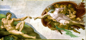 The Creation of Adam is the most famous scene depicted on the ceiling of the Sistine Chapel 