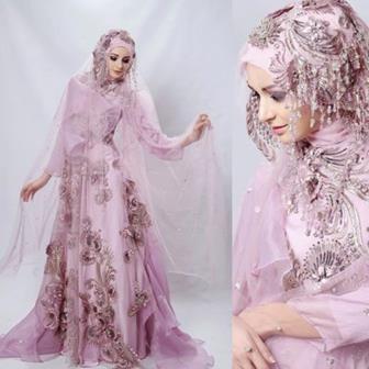 Baju Kebaya Gamis Warna Pastel Untuk Akad Nikah Muslimah