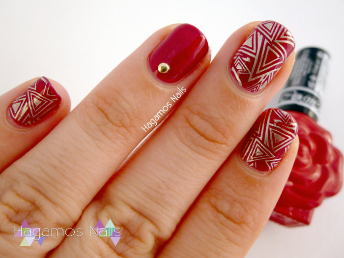 Nail Art Rojo Semipermanente. Konad España/Roses Cosmetics. Hagamos Nails