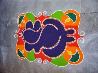 Ganesh Rangoli Designs for Diwali 2013