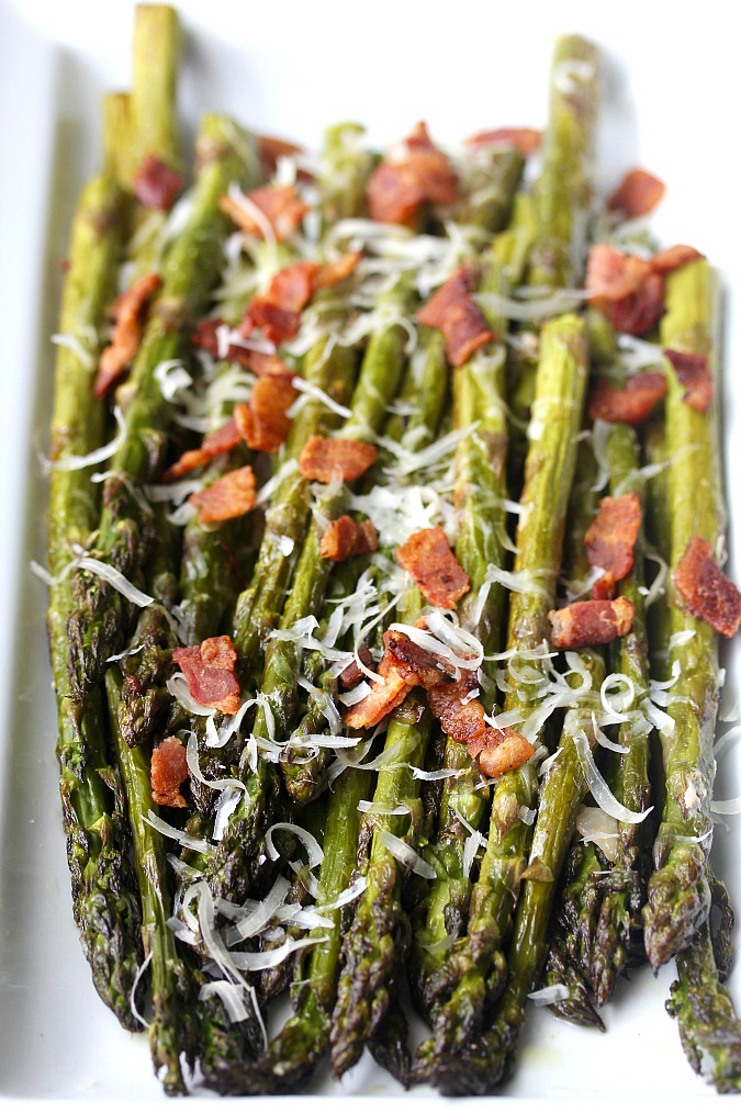 Roasted Asparagus with Bacon and Parmesan Karen's Kitchen Stories