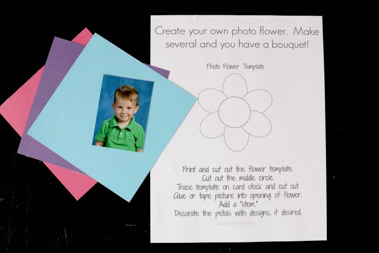 Photo Flower Bouquet | Adorable Keepsake for Mother's Day Photo Flower Printable Template