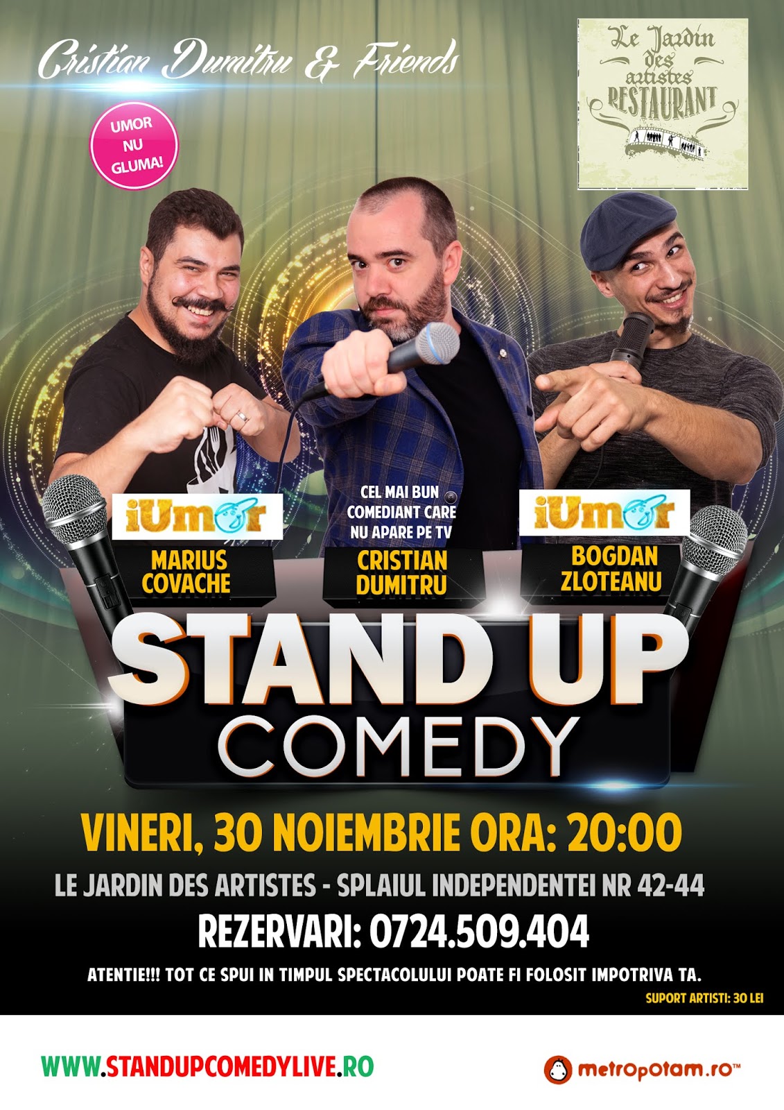 Stand-Up Comedy Vineri, 30 Noiembrie Bucuresti
