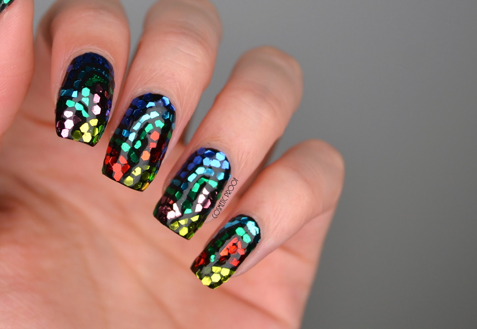 NAILS BCD NAIL ART Challenge Week 4 Mosaic Stained Glass Flowers 