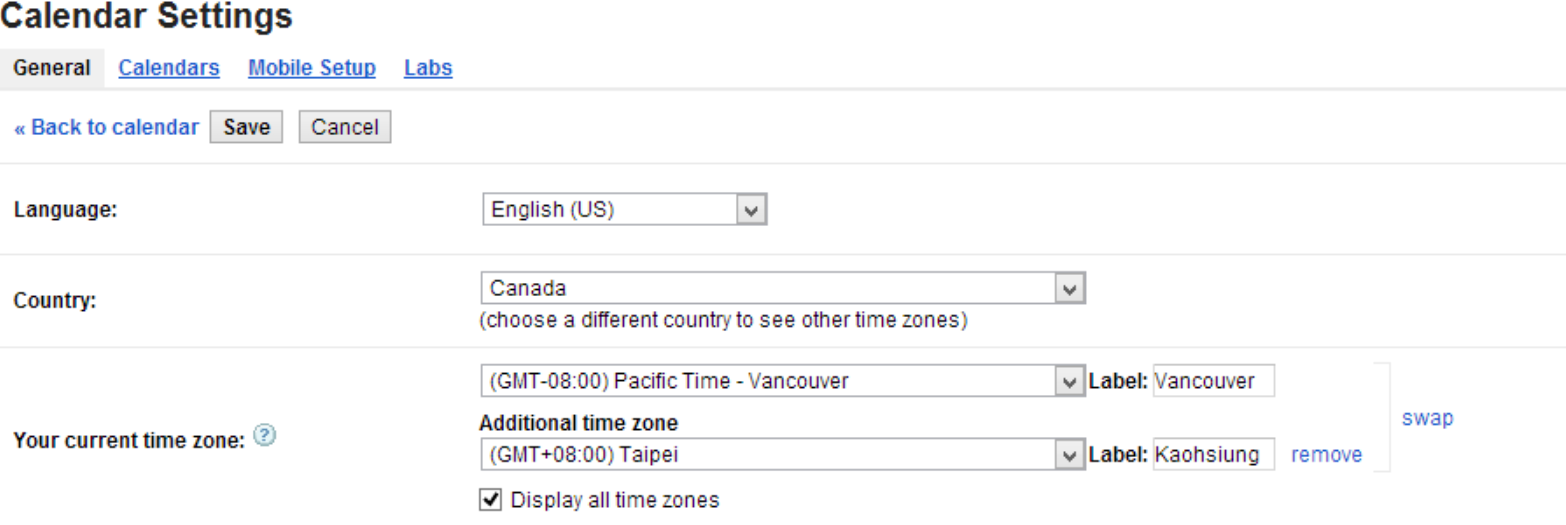 Argon's blog Other How to change the time zone in Google Calendar