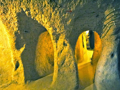 Inside the underground city of Kaymakli Cappadocia Turkey