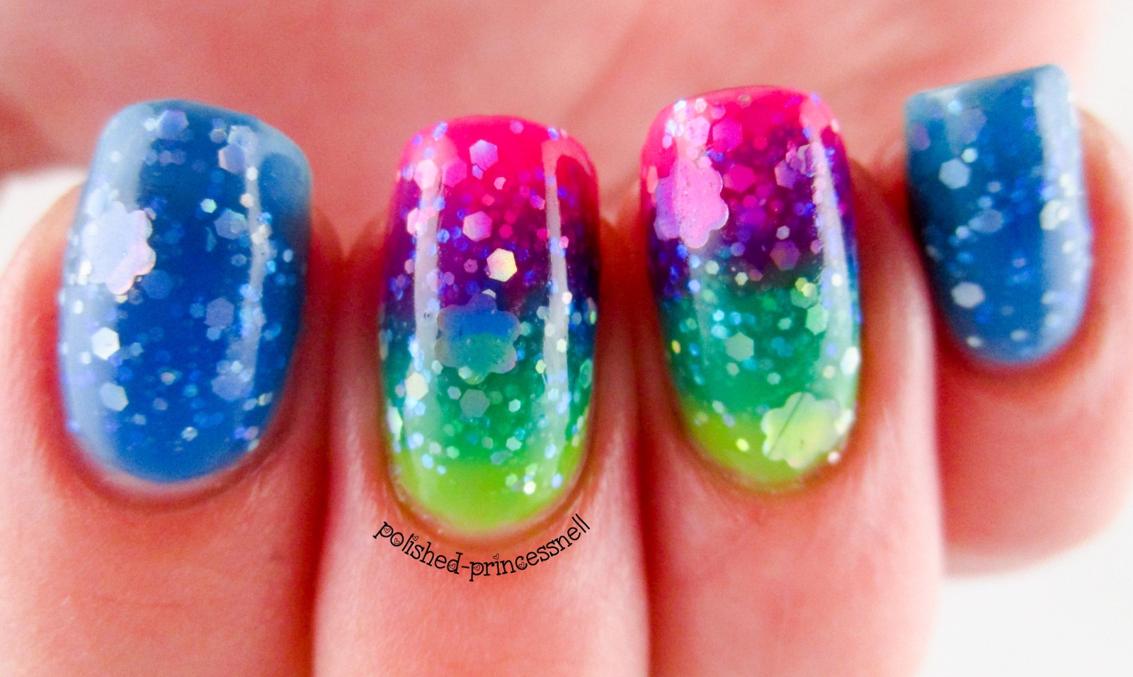 Polished Princessnell Glitter Jelly Sandwich Nail Art!