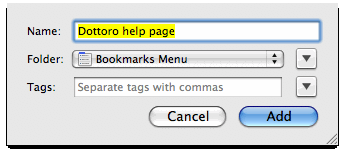 The Firefox Add Bookmark dialog box