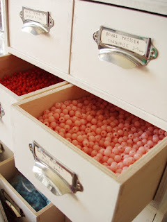 cabinet drawers. bead storage. ideas to store your craft supplies