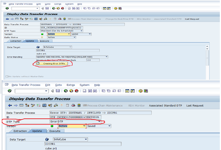 SAP BI 4 U DTP Error Stack