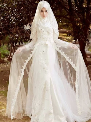 Gaun Pengantin Muslimah Putih Modern Gaun Pengantin Muslimah Putih Modern