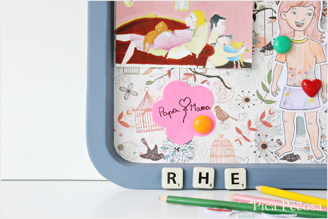 como-hacer-pizarra-magnetica-bandeja-metal-reciclada-diy