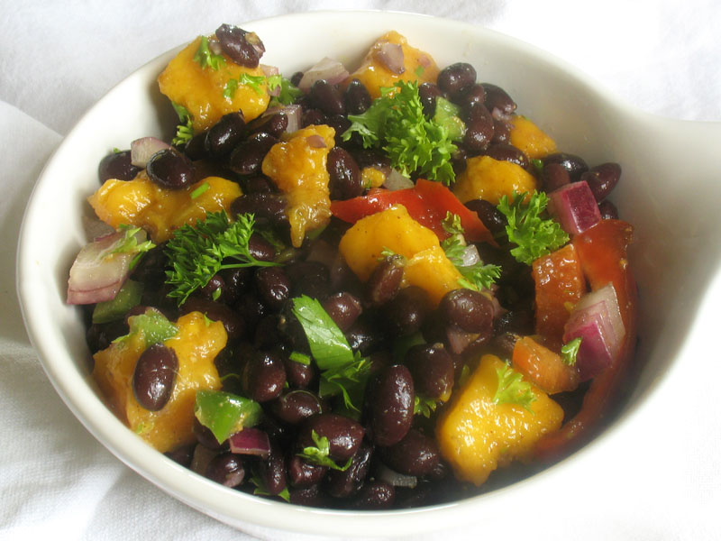 Black Bean Salad with Fresh Mango and a Chaat Masala Dressing | Lisa&amp;#39;s ...