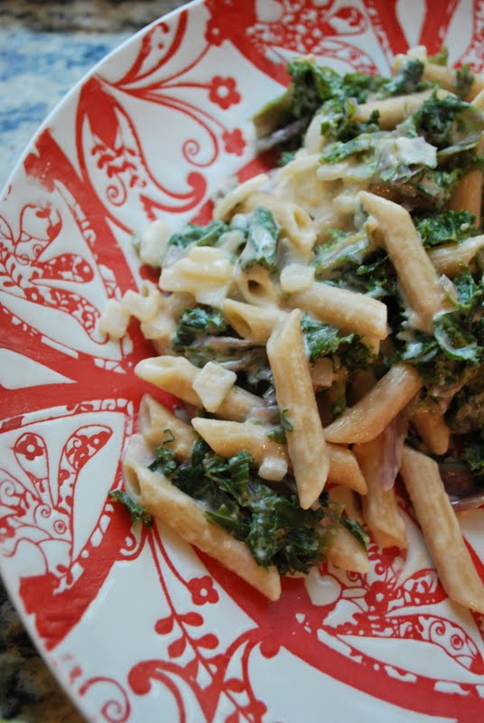 a kitchen with a view Pasta Alfredo with Kale