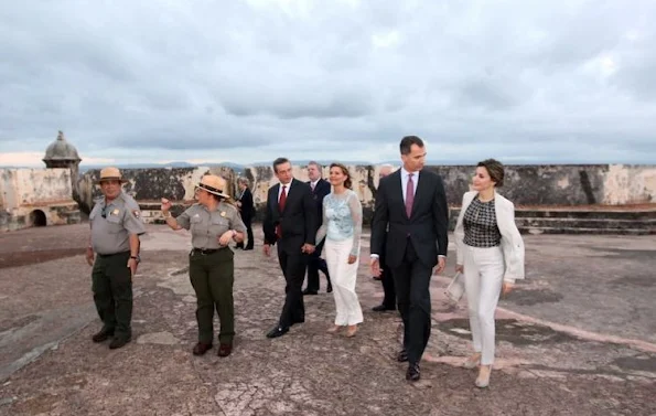 Governor of Puerto Rico, Alejandro Garcia Padilla, King Felipe VI and Queen Letizia of Spain visit Fort San Felipe del Morro