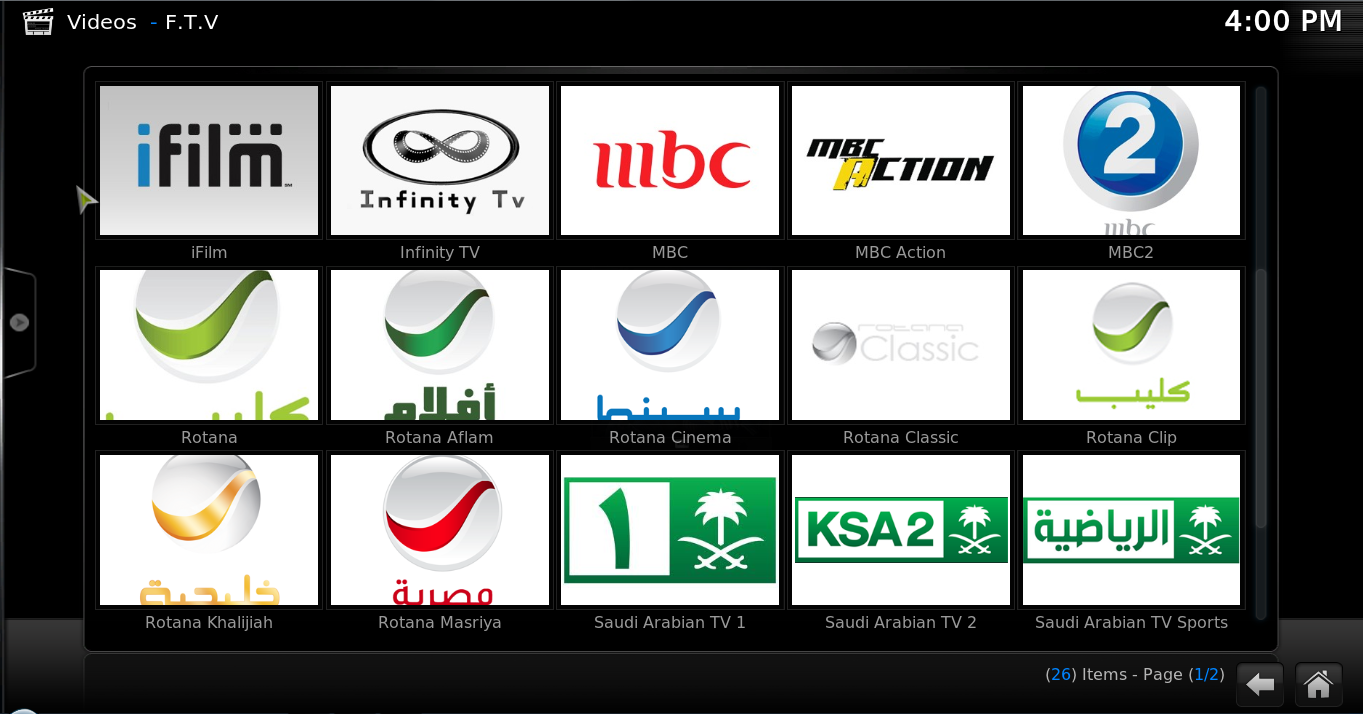 اضافة جديدة لمتابعة القنوات العربية والعالمية المتنوعة على برنامج ال XBMC