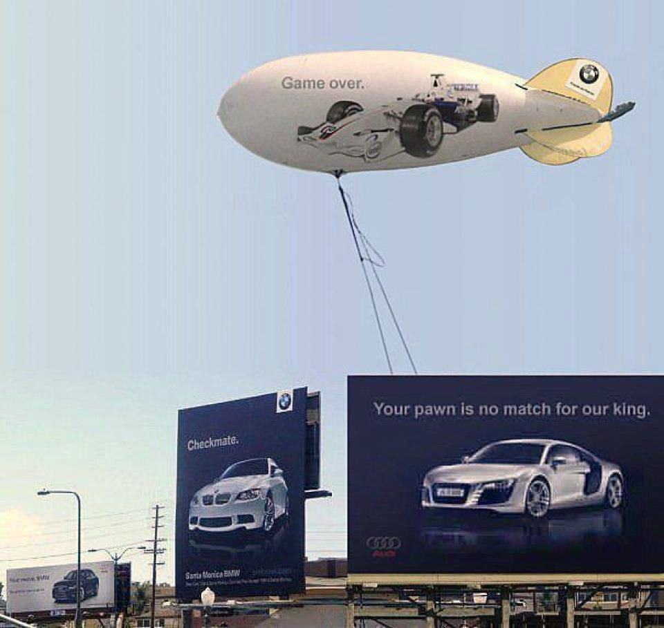 Bmw audi billboard battle bentley #6