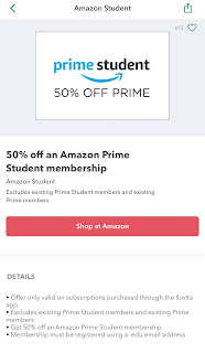 Get 50% off prime student and 6 months free